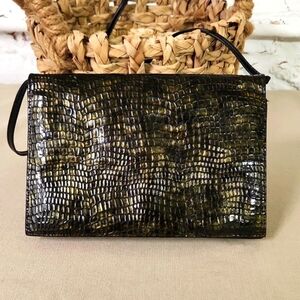 Ana Bonilla Snakeskin Leather Made in Spain  Black Crossbody